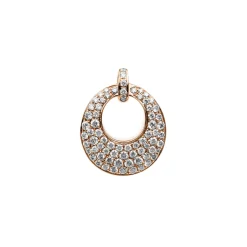 Pavé Anhänger aus 750 Rotgold 71 Brillanten 0,82ct TW-VSI 17,8x16,3mm mit Öse