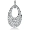 Pavé Anhänger Oval aus 750 Weißgold 65 Brillanten 0,74ct TW-VSI 23,5x12,4mm