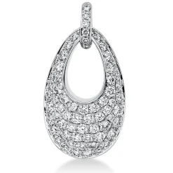 Pavé Anhänger Oval aus 750 Weißgold 65 Brillanten 0,74ct TW-VSI 23,5x12,4mm