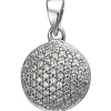 Pavé Anhänger rund Ø10,7mm 925 Silber mit 66 Zirkonia Silberanhänger Halsschmuck