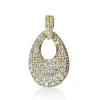 Pavé Anhänger Tropfen aus 750 Gelbgold 86 Brillanten 0,85ct TW-SI 21x12,2mm