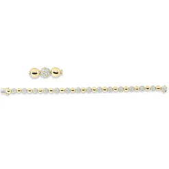 Pavé Armband aus 585 Gelbgold 180 Diamanten 3,86ct TW-SI B:5,9mm L:18cm
