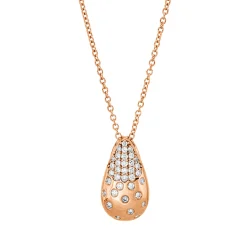 Pavé Collier aus 750 Gold Rotgold 35 Brillanten 0,24ct F-VSI L:45,7cm