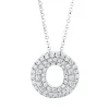 Pavé Collier Kreis aus 750 Weißgold 61 Brillanten 0,4ct TW-SI L:43,2cm