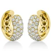 Pavé Creolen aus 750 Gold Gelbgold 60 Brillanten 0,84ct TW-SI 12,7x4,8mm