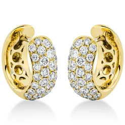 Pavé Creolen aus 750 Gold Gelbgold 60 Brillanten 0,84ct TW-SI 12,7x4,8mm