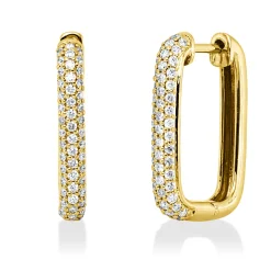 Pavé Creolen aus 750 Gold Gelbgold 98 Brillanten 0,44ct TW-SI 18,5x2,7mm