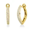 Pavé Creolen aus 750 Gold Gelbgold 104 Brillanten 0,41ct TW-SI 19,1x3,1mm