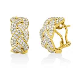 Pavé Creolen aus 750 Gold Gelbgold 164 Brillanten 1,35ct TW-VSI 20,3x9mm