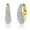 Pavé Creolen aus 585 Gold gelb/weiß 318 Diamanten 1,91ct TW-PI 25,7x7,8mm