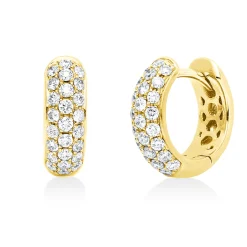 Pavé Creolen aus 750 Gold Rotgold 50 Brillanten 0,45ct TW-VSI 12,2x4mm