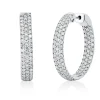 Pavé Creolen aus 750 Gold Weißgold 194 Brillanten 3,51ct TW-SI 30,4x5mm