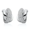 Pavé Creolen aus 750 Gold Weißgold 242 Brillanten 3,5ct TW-VSI