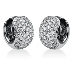 Pavé Creolen aus 750 Gold Weißgold 122 Brillanten 1,73ct TW-VSI