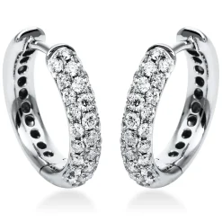 Pavé Creolen aus 750 Gold Weißgold 56 Brillanten 0,51ct TW-VSI 14,7x3mm