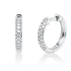Pavé Creolen aus 750 Gold Weißgold 62 Brillanten 0,24ct W-SI 12,4x2,5mm