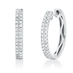 Pavé Creolen aus 750 Weißgold 68 Brillanten 0,61ct TW-SI 19,6x2,9mm