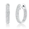 Pavé Creolen aus 750 Weißgold 142 Brillanten 1,22ct TW-SI 19,6x3,8mm