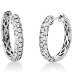 Pavé Creolen aus 750 Weißgold 68 Brillanten 1,09ct TW-SI 19,5x3,6mm