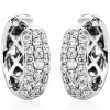 Pavé Creolen aus 750 Weißgold 44 Brillanten 0,9ct TW-VSI/SI 15x4,9mm