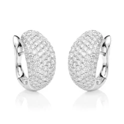 Pavé Creolen aus 750 Weißgold 212 Brillanten 2,65ct TW-VSI/SI 17,8x9,5mm