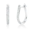 Pavé Creolen aus 750 Weißgold 92 Brillanten 0,4ct TW-VSI 18,3x2,4mm