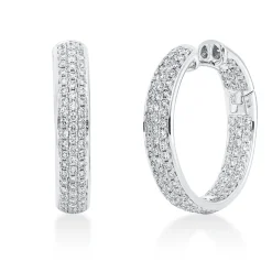 Pavé Creolen aus 750 Weißgold 224 Brillanten 1,96ct TW-VSI 25,3x4,9mm