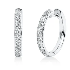 Pavé Creolen aus 750 Weißgold 66 Brillanten 0,51ct TW-VSI 20,2x3,1mm