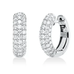 Pavé Creolen aus 750 Weißgold 106 Brillanten 1,41ct TW-VSI 16,5x4,9mm