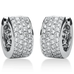 Pavé Creolen breit aus 750 Weißgold 84 Brillanten 1,4ct TW-VSI 15,9x7,5mm