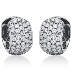 Pavé Creolen breit aus 750 Weißgold 90 Brillanten 1,3ct TW-VSI 13,9x8,1mm