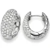 Pavé Creolen 17x14,7mm mit 150 Brillanten 1.45 Ct 750 Gold Weißgold