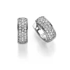 Pavé Ohrringe Creolen 10,5x3,5mm 585 Gold Weißgold 54 Diamanten 0.27ct TW-SI