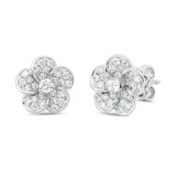 Pavé Ohrstecker aus 750 Weißgold 52 Brillanten 0,58ct TW-VSI 10,3x10,6mm