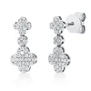 Pavé Ohrstecker aus 750 Weißgold 76 Diamanten 0,5ct TW-VSI/SI 16,1x7,7mm