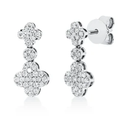 Pavé Ohrstecker aus 750 Weißgold 76 Diamanten 0,5ct TW-VSI/SI 16,1x7,7mm