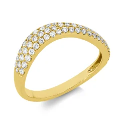 Pavé Ring aus 750 Gold Gelbgold 57 Brillanten 0,39ct TW-SI B:4mm