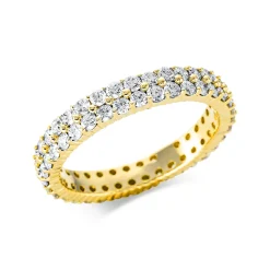 Pavé Ring aus 750 Gold Gelbgold 70 Brillanten 1,5ct TW-SI B:3,6mm