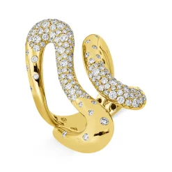 Pavé Ring aus 750 Gold Gelbgold 135 Brillanten 1,54ct TW-VSI B:36mm