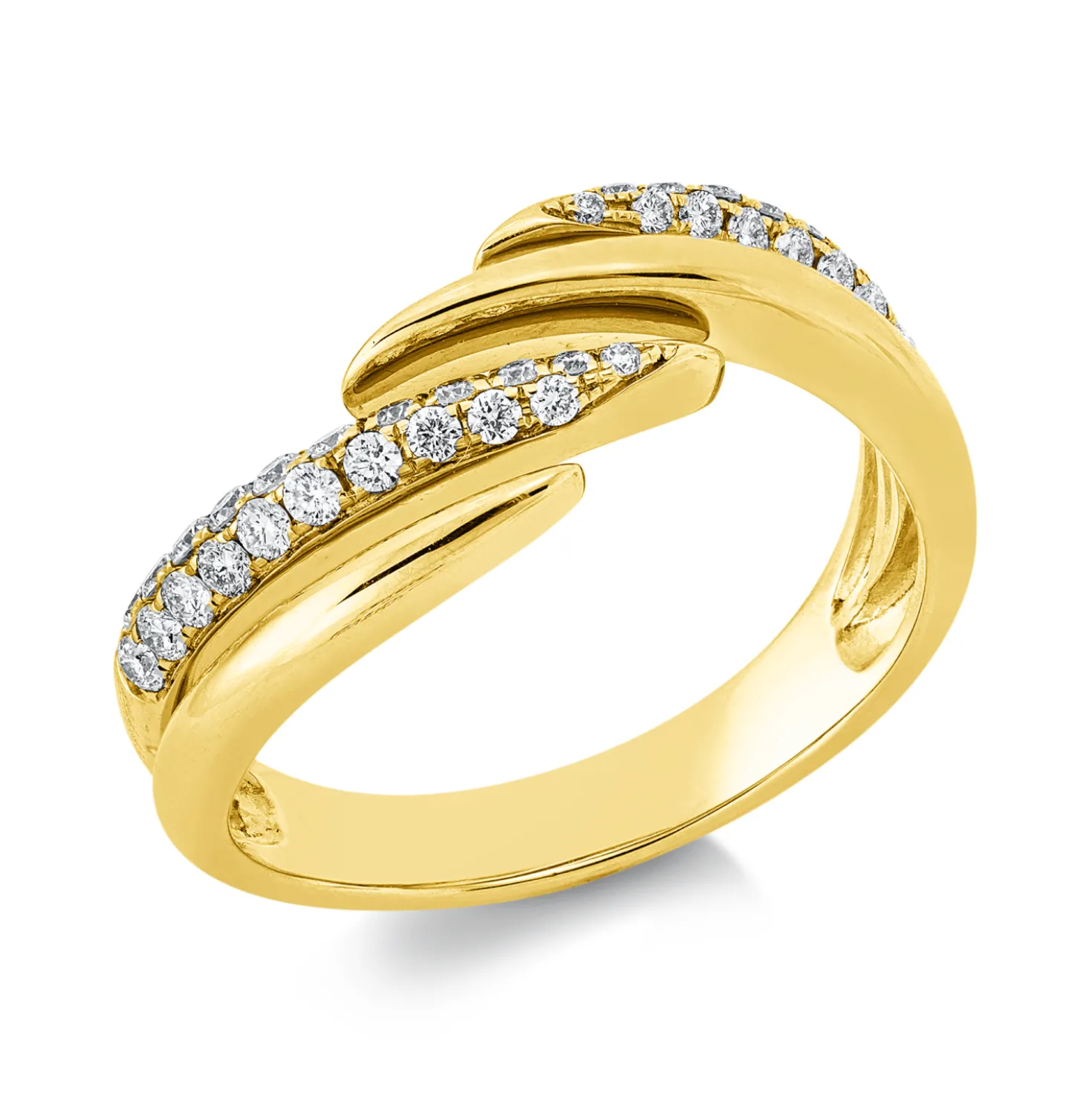Pavé Ring aus 585 Gold Gelbgold 37 Brillanten 0,34ct W-SI/PI B:9,2mm