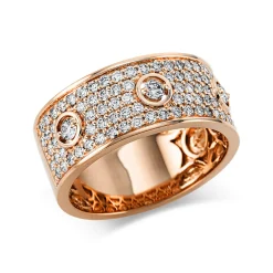 Pavé Ring aus 750 Gold Rotgold 89 Brillanten 0,83ct TW-SI B:8,3mm Zarge