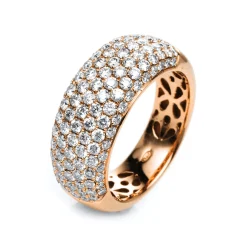 Pavé Ring aus 750 Gold Rotgold 119 Brillanten 1,66ct TW-VSI B:8,3mm