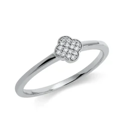 Pavé Ring aus 750 Gold Weißgold 16 Brillanten 0,04ct TW-SI B:5,3mm