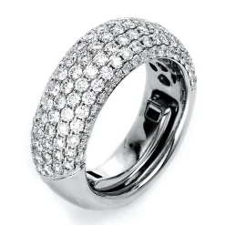 Pavé Ring aus 750 Gold Weißgold 133 Brillanten 2,02ct TW-SI B:7,9mm