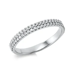 Pavé Ring aus 750 Gold Weißgold 52 Brillanten 0,25ct TW-SI B:2,5mm