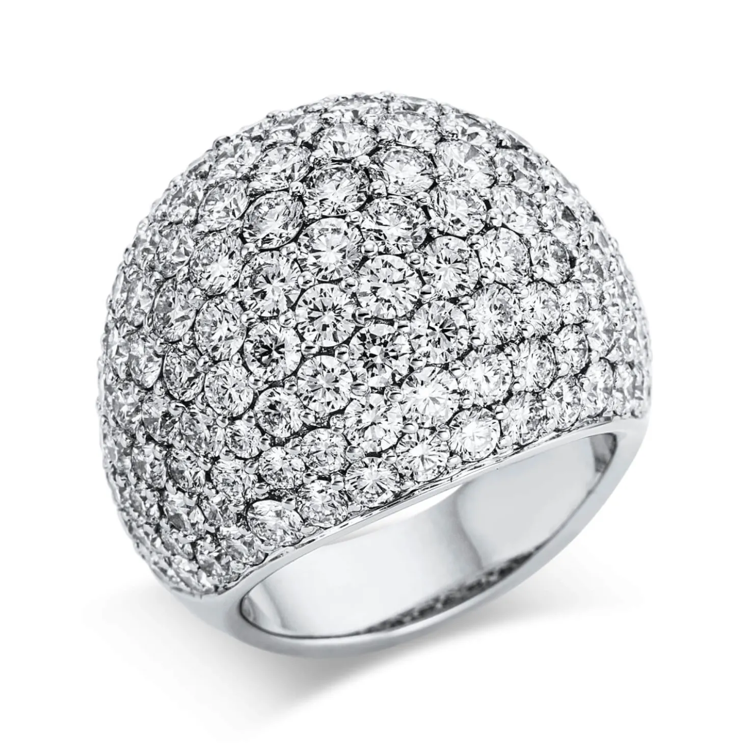 Pavé Ring aus 750 Gold Weißgold 151 Brillanten 8,14ct TW-VSI B:21,3mm