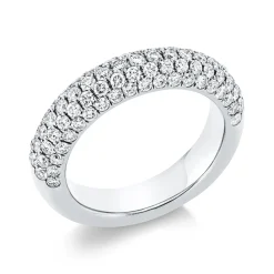 Pavé Ring aus 750 Gold Weißgold 96 Brillanten 1,52ct TW-VSI B:5,2mm