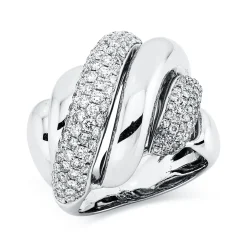 Pavé Ring aus 750 Gold Weißgold 168 Brillanten 2,36ct TW-VSI B:20,9mm