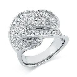 Pavé Ring aus 750 Gold Weißgold 144 Brillanten 1,75ct TW-VSI B:17,7mm