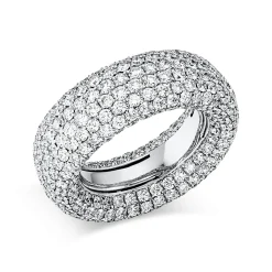 Pavé Ring aus 750 Gold Weißgold 386 Brillanten 7,45ct TW-VSI B:12,1mm